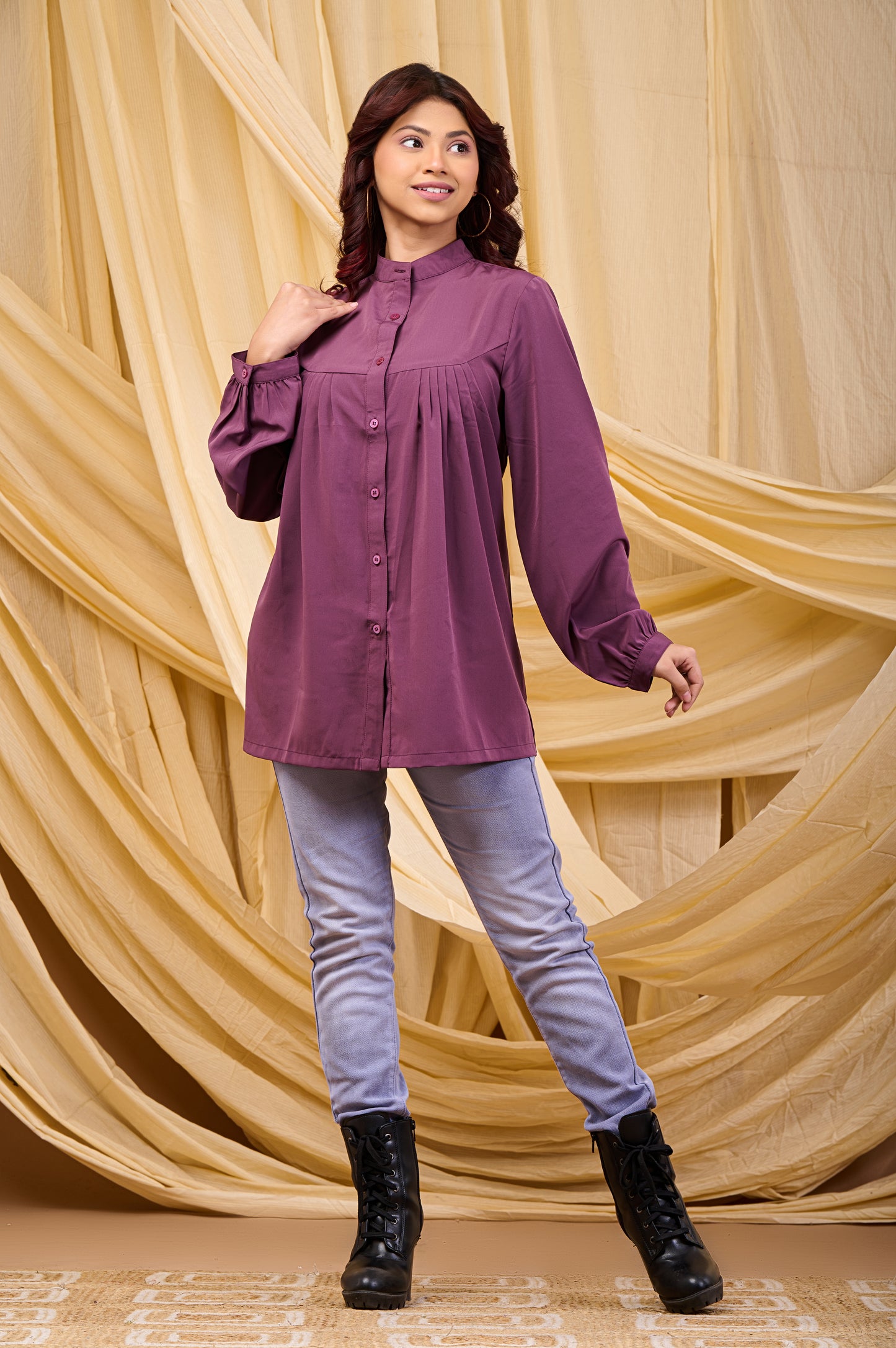 Ciel Pleated top(Purple)