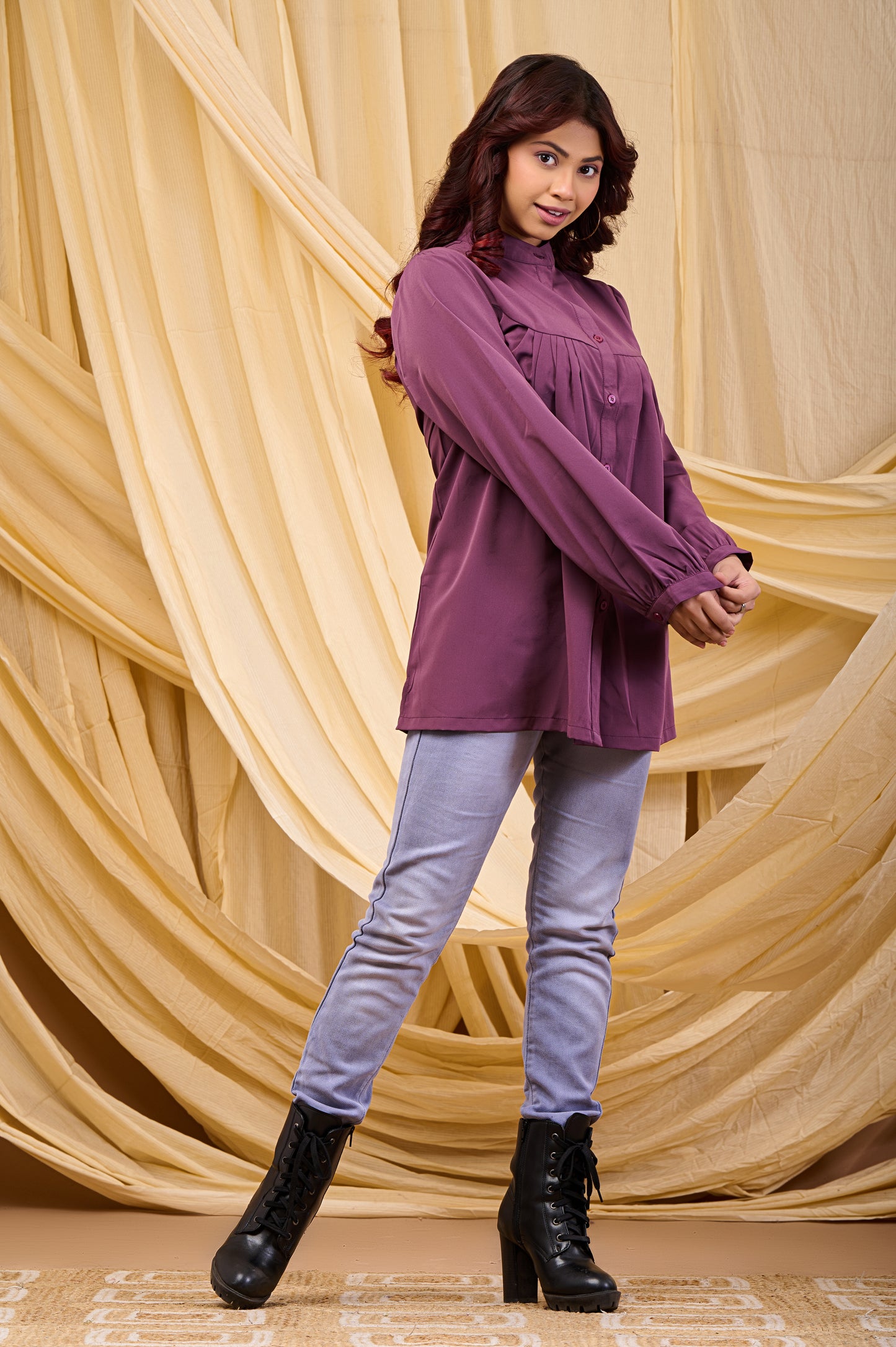 Ciel Pleated top(Purple)