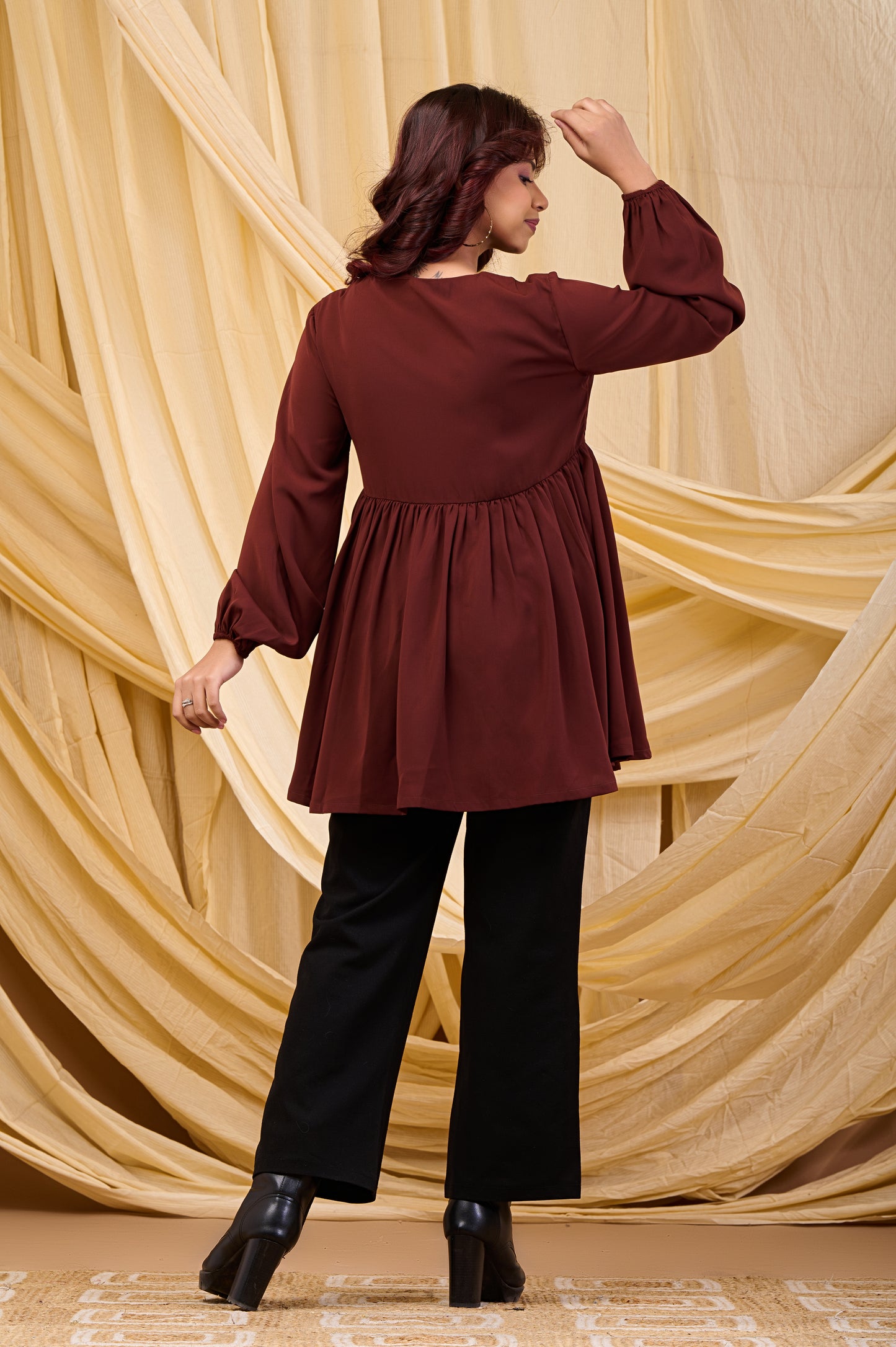 Evelyn Smock dress(Brown)