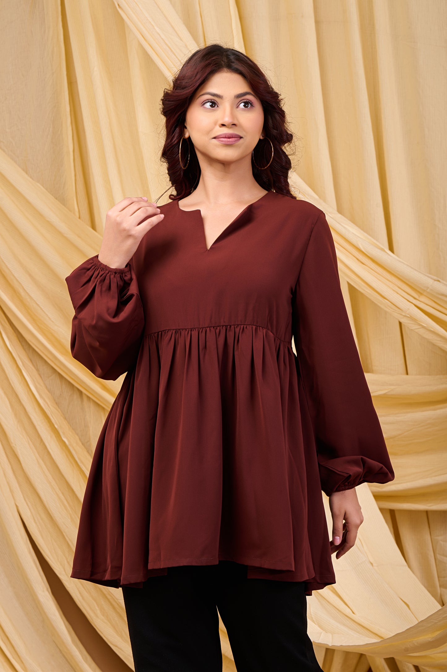 Evelyn Smock dress(Brown)