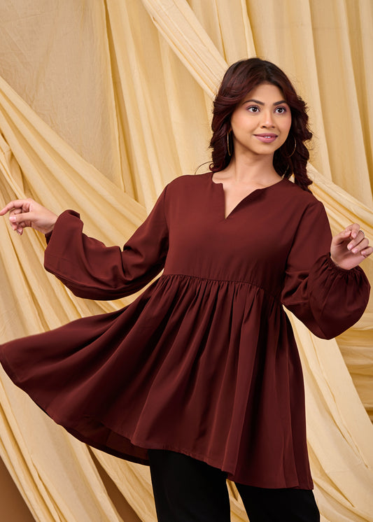 Evelyn Smock dress(Brown)