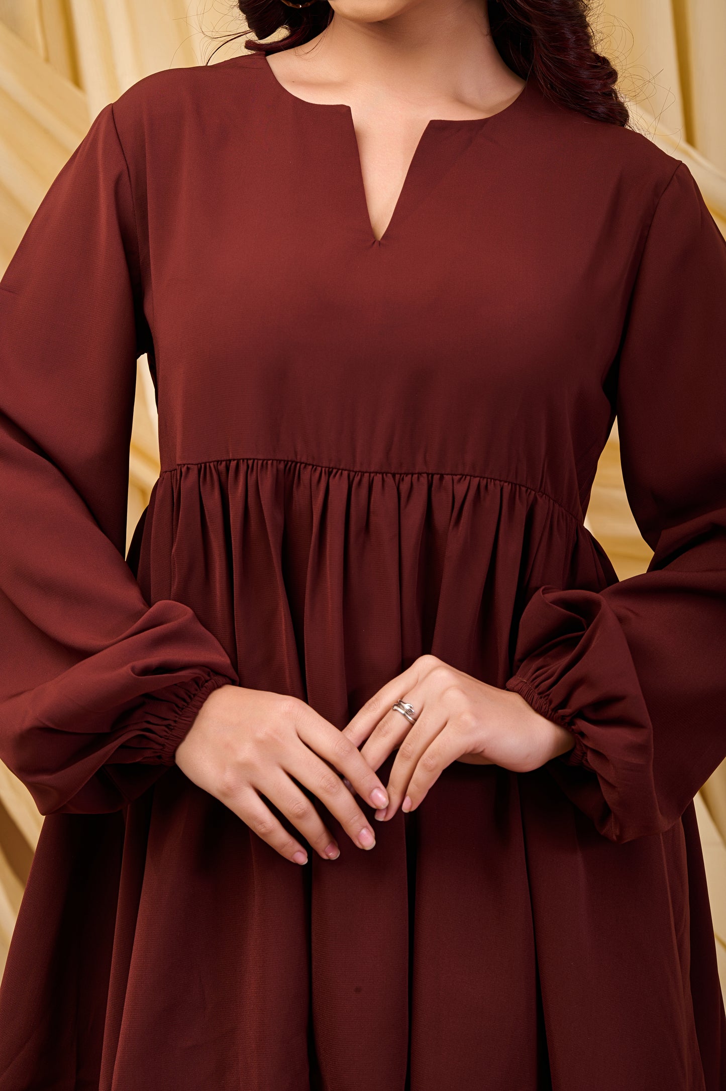 Evelyn Smock dress(Brown)