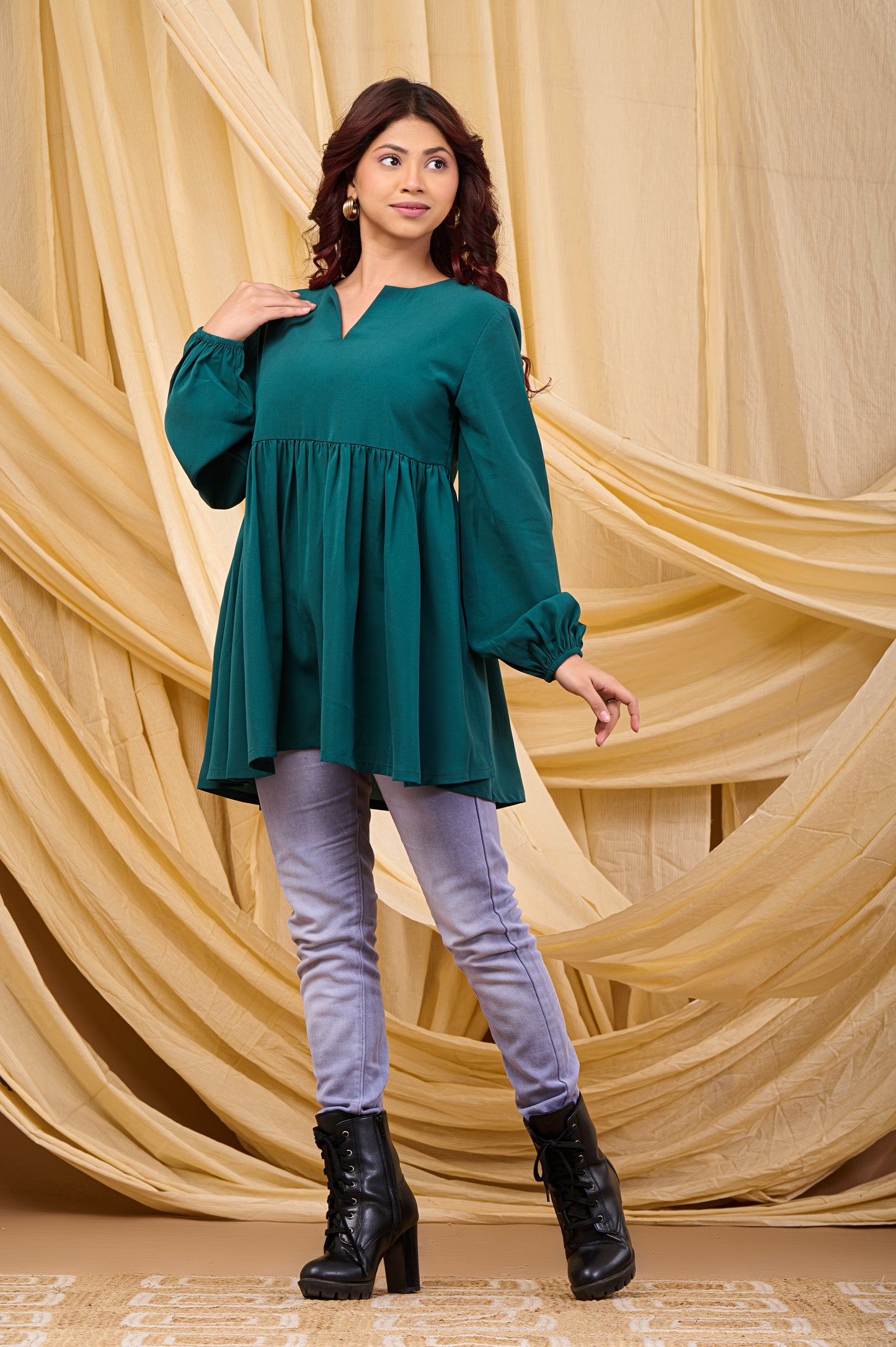 Evelyn Smock dress(Aqua Green)