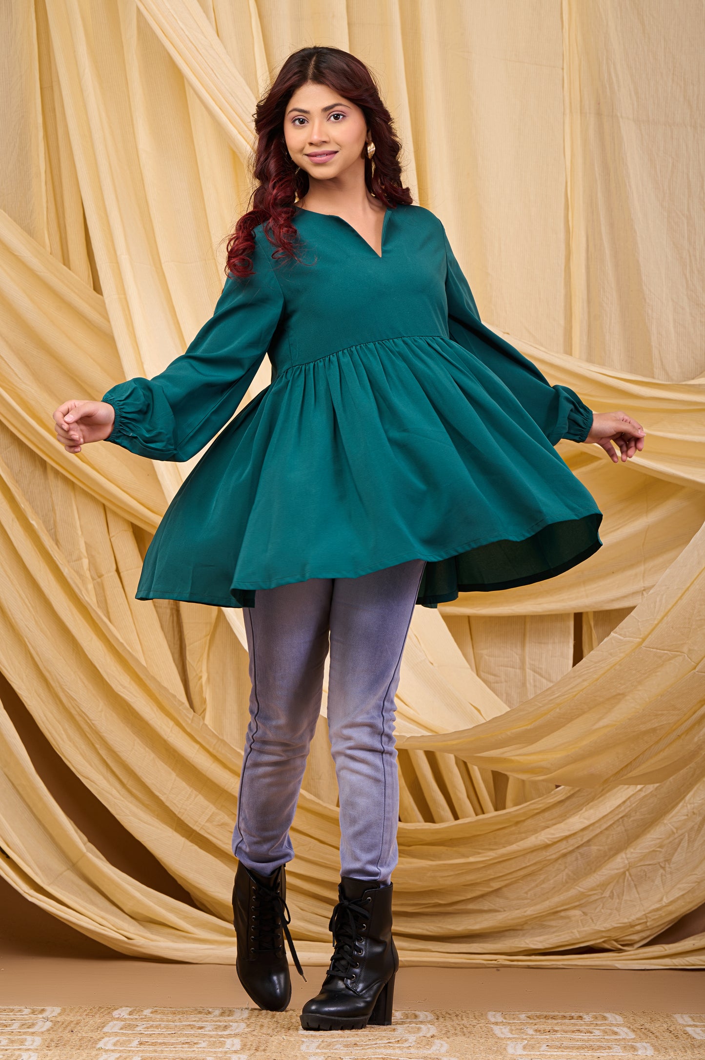 Evelyn Smock dress(Aqua Green)