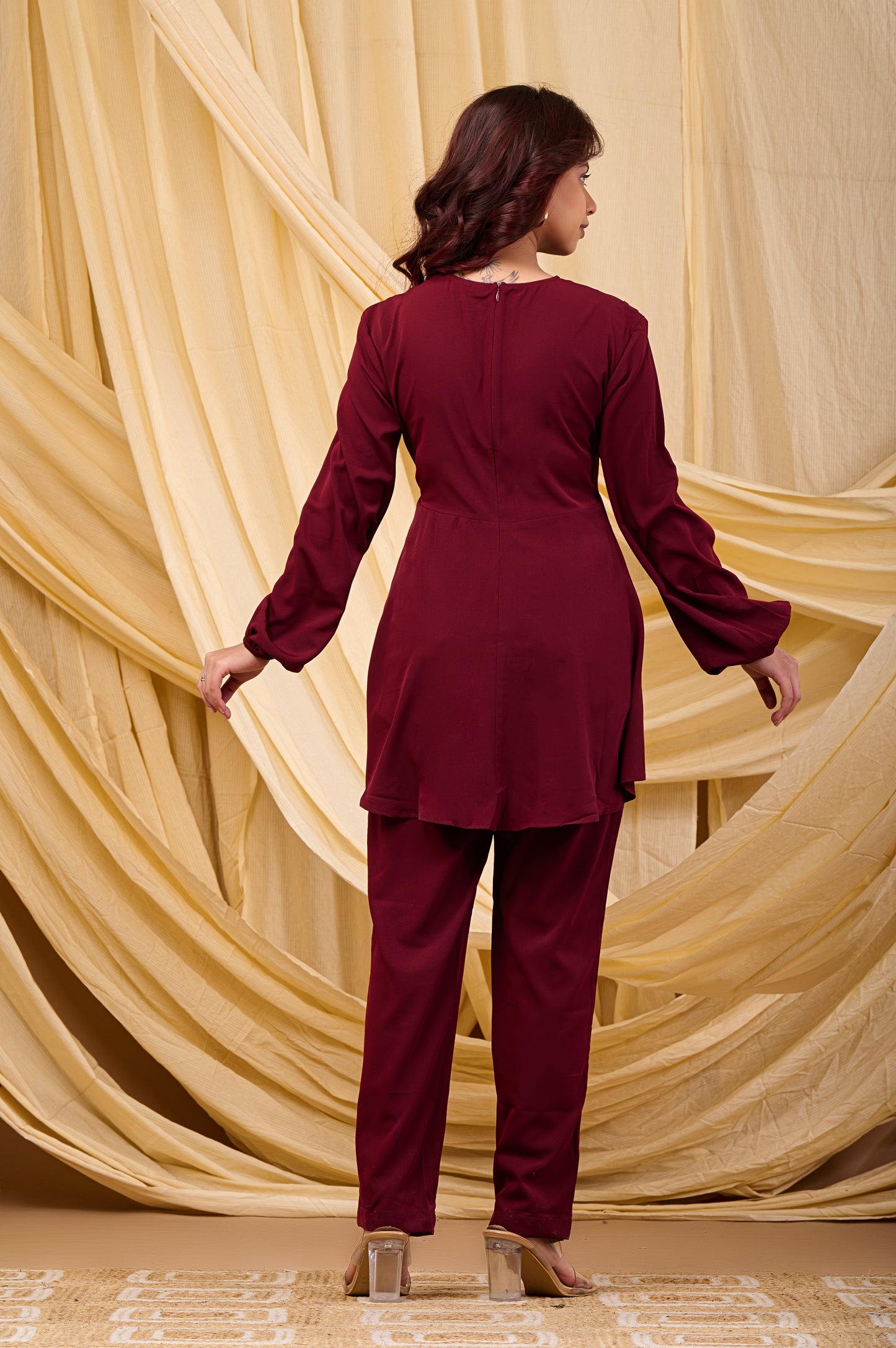 Jury co-ord set(Maroon)